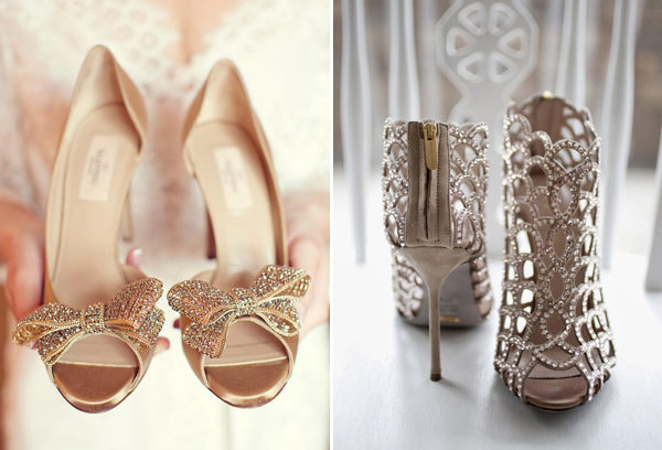 Nếu bạn là cô dâu thích vẻ đẹp quý phái, cổ điển thì chắc chắn thiết kế giày đính đá là sự lựa chọn không thể tuyệt vời hơn dành cho bạn