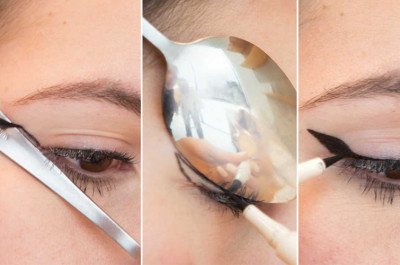 Kẻ eyeliner đơn giản bằng thìa
