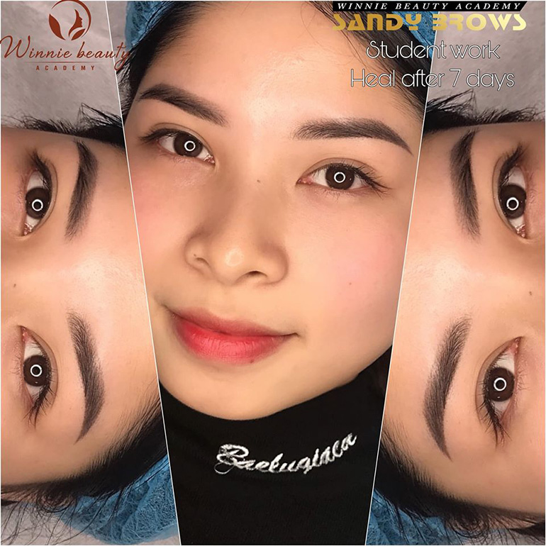 Hình ảnh sản phẩm học viên thực hiện kỹ thuật Sandy Brows sau 2 tháng học tập